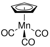 Cyclopentadienylmanganese(I) tricarbonyl - CAS:12079-65-1 - Cymantrene, Tricarbonyl(eta-cyclopentadienyl)manganese, Carbon monoxide, cyclopentane, manganese, MnCp(CO)3